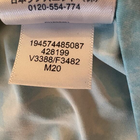 Lands' End Swim Shirt Rash Guard Top Women’s Large Blue & White Beach Cover Up - Picture 9 of 12